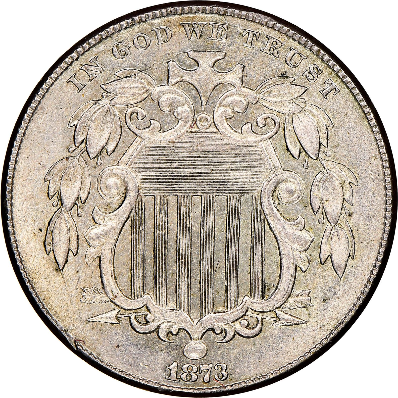 1873 [CLOSED 3 PROOF] Coins Shield Nickel