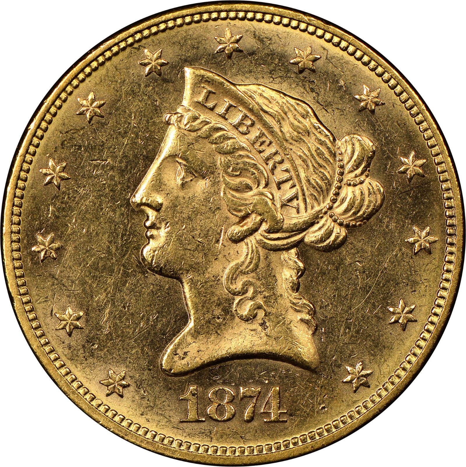 1874 [PROOF] Coins Liberty Head Gold Eagle