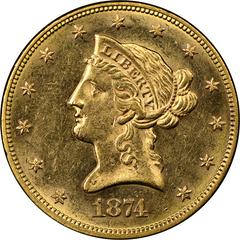1874 [PROOF] Coins Liberty Head Gold Eagle Prices