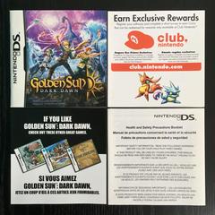Manual And Inserts - Front | Golden Sun: Dark Dawn Nintendo DS