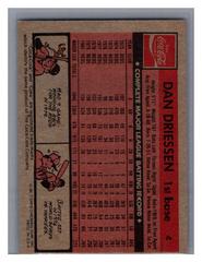 Back | Dan Driessen Baseball Cards 1981 Coca Cola