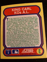 King Carl KOs A.L #50 Baseball Cards 1988 Score Magic Motion Great Moments in Baseball Prices
