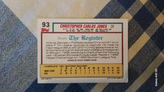 Back  | Chris Jones Baseball Cards 1992 Topps '91 M.L. Debut