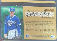 Back | David Cone [Gold] Baseball Cards 1995 Studio