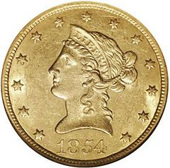 1854 O Coins Liberty Head Gold Eagle Prices