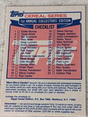 Checklist | Checklist Baseball Cards 1984 Topps Cereal Series
