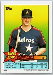 Glenn Davis #35 Baseball Cards 1989 Topps Stickercards Blank Back Prices