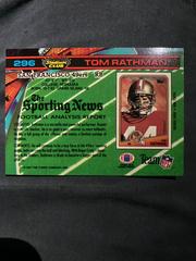 Back Of Card | Tom Rathman [Super Bowl XXVI] Football Cards 1991 Stadium Club