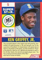 Card Back | Ken Griffey, Jr Baseball Cards 1991 Score Superstars