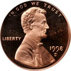 1998 S [PROOF] Coins Lincoln Memorial Penny Prices