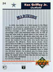 Card Back | Ken Griffey Jr. Baseball Cards 1992 Upper Deck Fanfest All Star Game