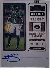 Ahmad 'Sauce' Gardner [Autograph Ticket] #101 Football Cards 2022 Panini Contenders Prices