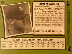 Rear | Owen Miller Baseball Cards 2020 Topps Heritage Minor League