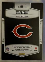 Flip Side Of #ARM-34 | Tyler Scott Football Cards 2023 Panini Absolute Rookie Materials
