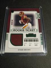 DYAMI Brown Football Cards 2021 Panini Contenders Rookie Ticket Swatches Prices