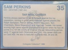 Back Of Card | Sam Perkins Basketball Cards 1989 Collegiate Collection North Carolina