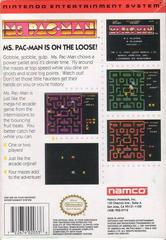 Ms. Pac-Man - Back | Ms. Pac-Man [Namco] NES