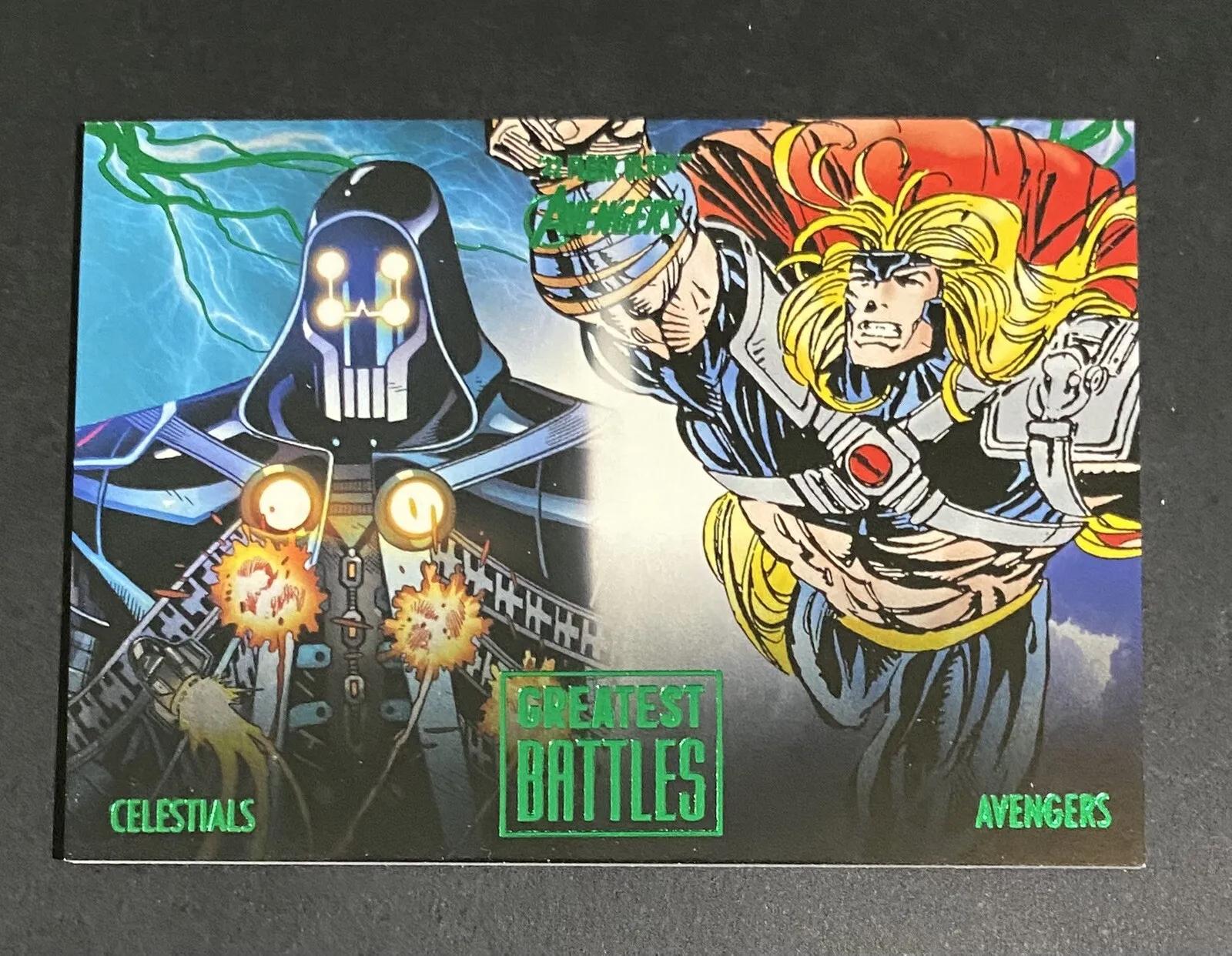 Celestials vs The Avengers [Green Foil] #EB-12 Marvel 2022 Ultra Avengers Greatest Battles