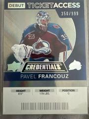 Pavel Francouz #102 Hockey Cards 2021 Upper Deck Credentials 2020-21 Update Debut Ticket Access Prices