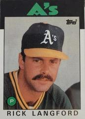 Rick Langford #766 Baseball Cards 1986 Topps Prices