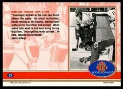 Back Of Card  | Coming Back Hockey Cards 1991 Future Trends Canada ’72