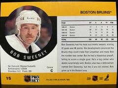 Back | Bob Sweeney Hockey Cards 1990 Pro Set