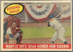 Mantle Hits 42nd [Homer for Crown] #461 Baseball Cards 1959 Topps Prices