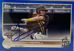 Jackson Merrill [Autograph Blue] Baseball Cards 2022 Topps Pro Debut Prices