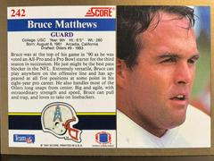 Back | Bruce Matthews Football Cards 1991 Score