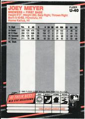 Back | Joey Meyer Baseball Cards 1988 Fleer Update
