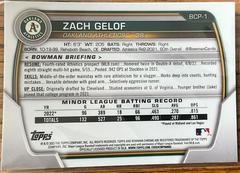 BCP-1 Back | Zack Gelof Baseball Cards 2023 Bowman Chrome Prospects
