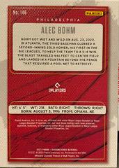 Back Of Card | Alec Bohm [Artist Proof Blue] Baseball Cards 2021 Panini Diamond Kings