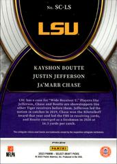 Back Of Card | Kayshon Boutte, Justin Jefferson, Ja'marr Chase [Silver Prizm] Football Cards 2023 Panini Select Draft Picks Company