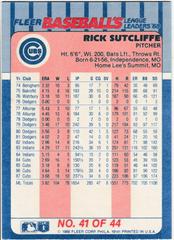 Back | Rick Sutcliffe Baseball Cards 1988 Fleer League Leaders