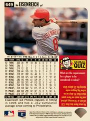 Rear | Jim Eisenreich [Silver Signature] Baseball Cards 1996 Collector's Choice