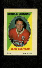 Jean Beliveau Hockey Cards 1970 Topps OPC Sticker Stamps Prices