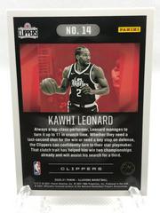 Back Of Card  | Kawhi Leonard Basketball Cards 2020 Panini Illusions