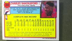 Charles Shackleford Rear | Charles Shackleford Basketball Cards 1992 Topps
