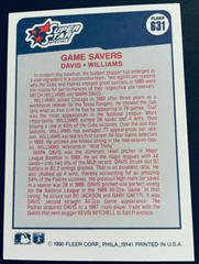Game Saver | M. Davis, M. Williams Baseball Cards 1990 Fleer