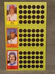 Pete Rose, Steve Henderson, Jerry Martin #62, 79, 98 Baseball Cards 1981 Topps Scratch Offs Prices