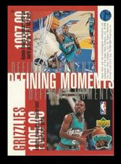 Back | Defining Moments Vancouver Grizzlies [Bryant Reeves / Shareef Abdur-Rahim / Antonio Daniels / Greg Anthony] Basketball Cards 1997 Upper Deck