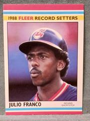 Julio Franco Baseball Cards 1988 Fleer Record Setters Prices