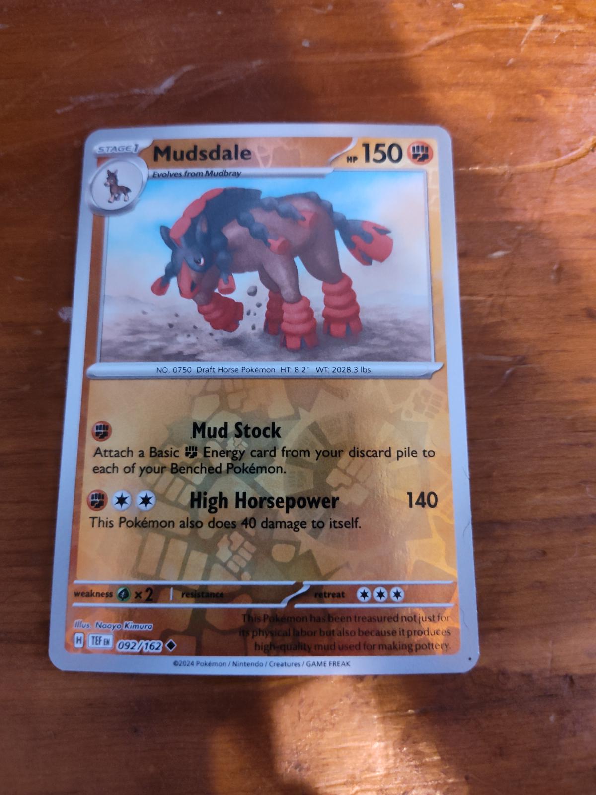 Mudsdale [Reverse Holo] #92 Pokemon Temporal Forces