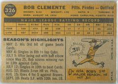 Back | Bob Clemente Baseball Cards 1960 Topps