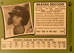 Rear | Brayan Rocchio Baseball Cards 2020 Topps Heritage Minor League