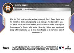 Back | Dusty Baker Baseball Cards 2022 Topps Now Off Season