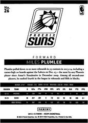 Back Of Card | Miles Plumlee Basketball Cards 2014 Panini Hoops