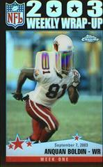 Anquan Boldin [Black Refractor] #146 Football Cards 2004 Topps Chrome Prices