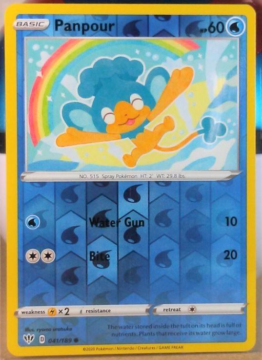 Panpour [Reverse Holo] #41 Pokemon Darkness Ablaze