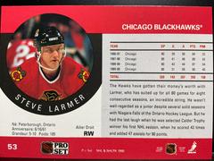 Back | Steve Larmer Hockey Cards 1990 Pro Set